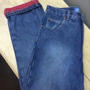 Natural Reflections ~ Women's Red Flannel Lined Jeans Size 12